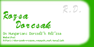 rozsa dorcsak business card